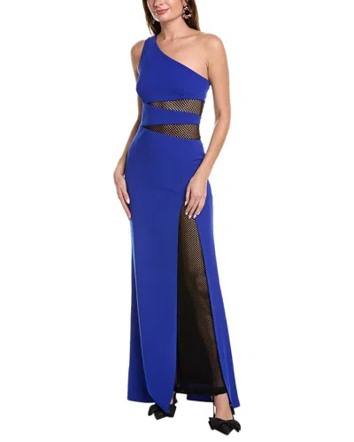 Issue New York Mesh Insert Maxi Dress In Blue