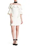 Issue New York Off The Shoulder Dress In Ivory In Multi