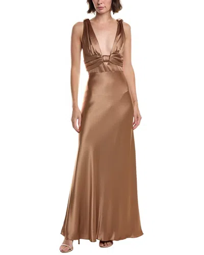 ISSUE NEW YORK PLEATED BOW BODICE GOWN