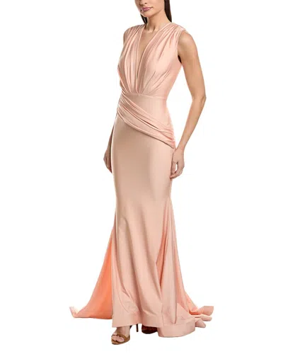 Issue New York Pleated Gown In Pink