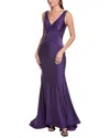 Issue New York Pleated Gown In Purple