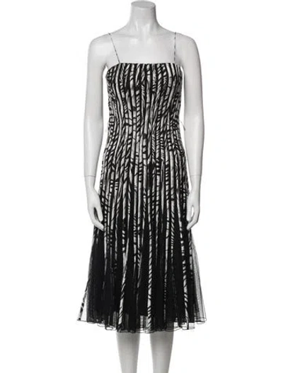 Pre-owned Issue New York Printed Midi Length Dress In Black