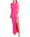 Issue New York Ruffle Gown In Pink