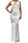 Issue New York Satin Evening Gown In White