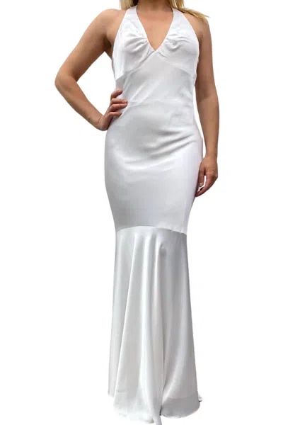 Issue New York Satin Evening Gown In White