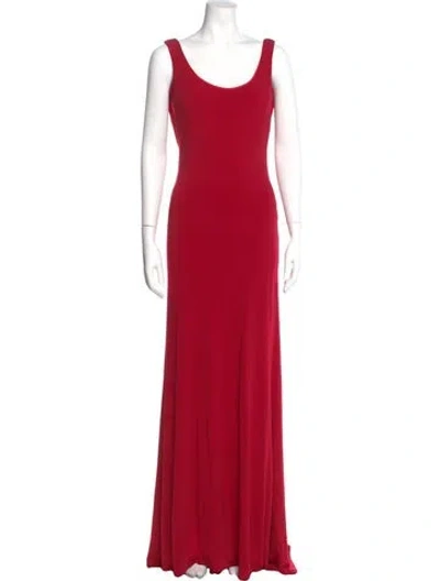 Pre-owned Issue New York Scoop Neck Long Dress In Red
