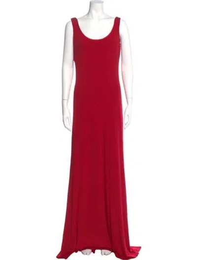 Pre-owned Issue New York Scoop Neck Long Dress In Red