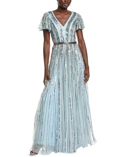 Issue New York Embellished Gown In Blue