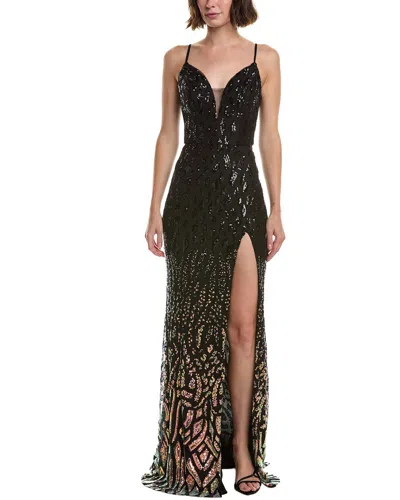 Issue New York Sequin Gown In Black