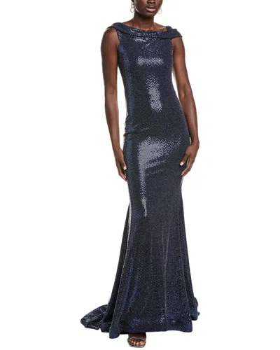 Issue New York Sequin Gown In Blue