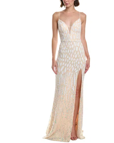 Issue New York Sequin Gown In Neutral