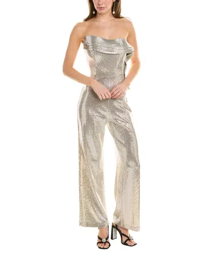 Issue New York Sequin Jumpsuit In Silver