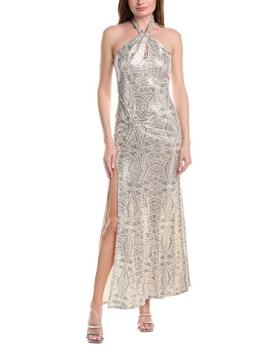 Issue New York Sequin Maxi Dress In Silver