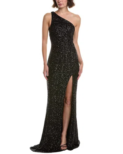 Issue New York Sequin One-shoulder Maxi Dress In Black