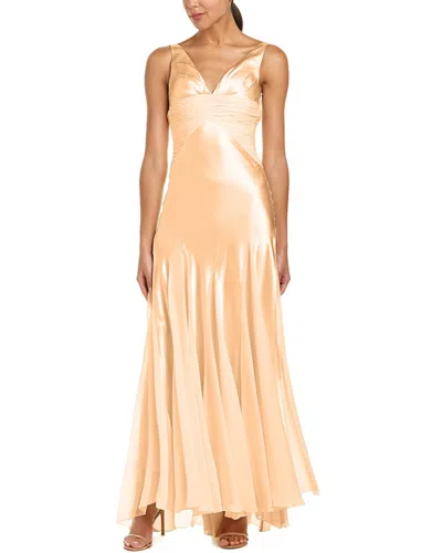 Issue New York Silk Gown In Orange