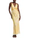 Issue New York Silk Gown In Yellow