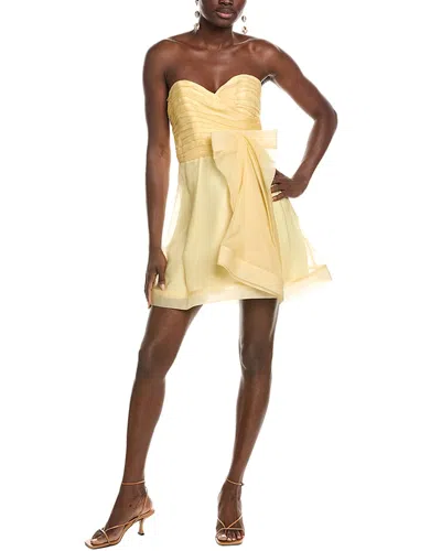 Issue New York Silk Mini Dress In Yellow