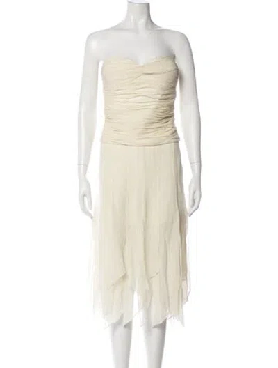 Pre-owned Issue New York Silk Pleated Accents Skirt Set In Neutral