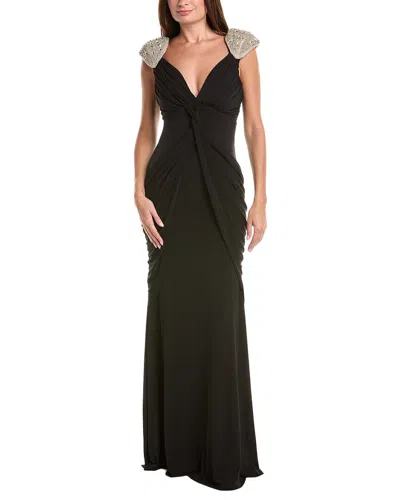 Issue New York Solid Embellished Maxi Dress In Black