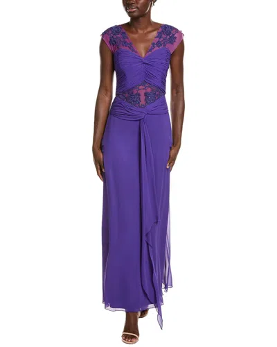 Issue New York Solid Silk Shell Gown In Blue