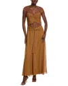 Issue New York Solid Silk Shell Gown In Yellow