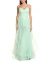 Issue New York Strapless Gown In Green