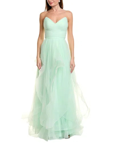 Issue New York Strapless Gown In Green