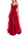 Issue New York Strapless Gown In Red