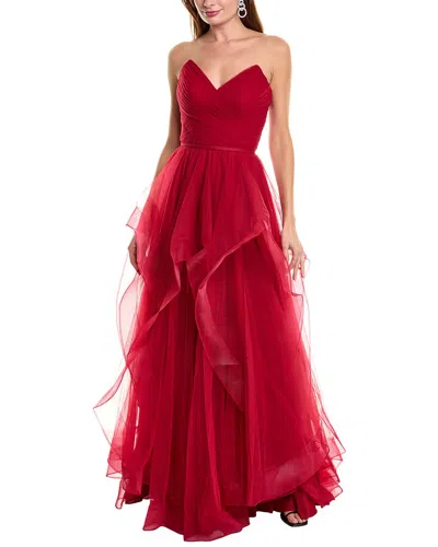 Issue New York Strapless Gown In Red