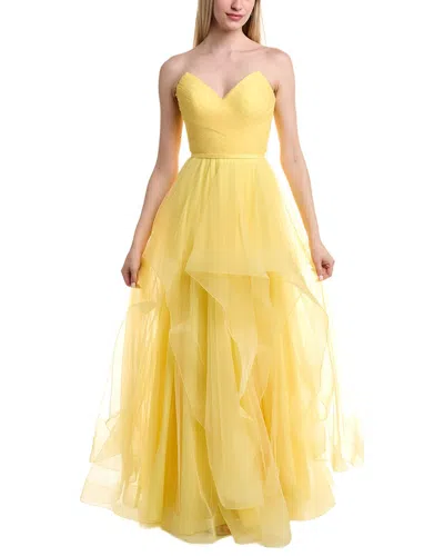 Issue New York Strapless Gown In Yellow