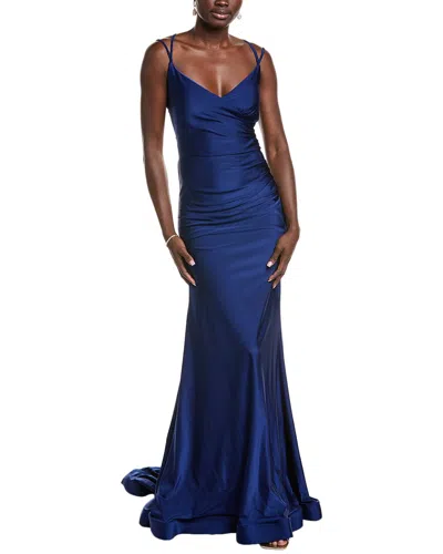 Issue New York Strappy Gown In Blue