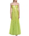 Issue New York Tulle Sequin Maxi Dress In Green