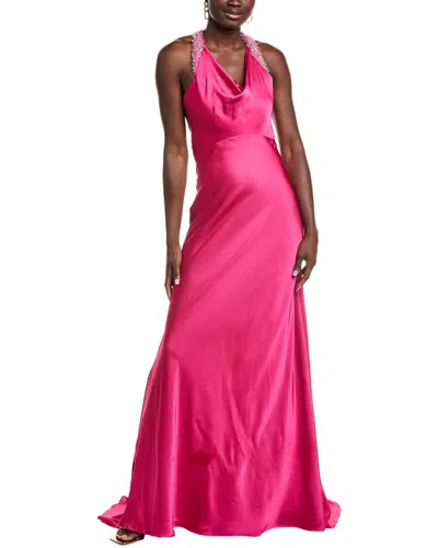 Issue New York Twisted Back Gown In Pink