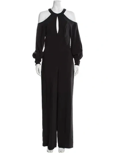 Pre-owned Issue New York V-neck Jumpsuit W/ Tags In Black