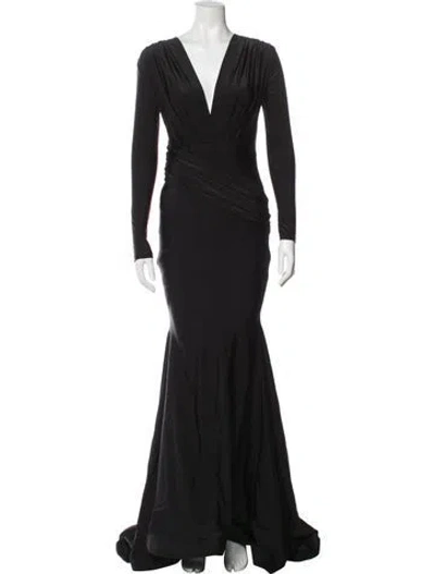 Pre-owned Issue New York V-neck Long Dress W/ Tags In Grey