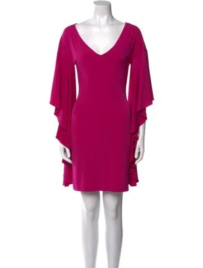 Pre-owned Issue New York V-neck Mini Dress In Pink