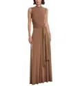 Issue New York Wrap Bodice Gown In Brown