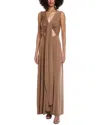 Issue New York Wrap Bodice Gown In Brown