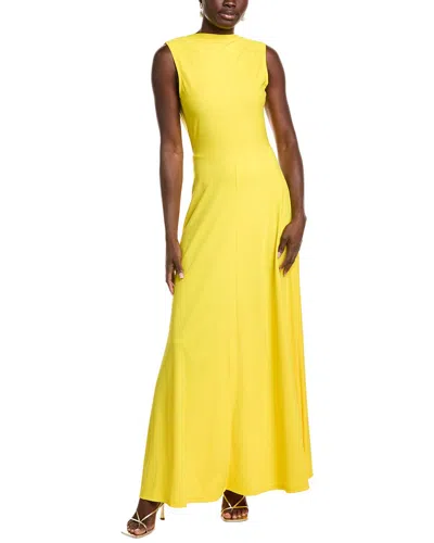 Issue New York Wrap Bodice Gown In Yellow