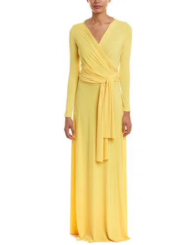 Issue New York Wrap Gown In Yellow
