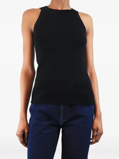 Pre-owned Issue Twelve Zoe Round-neck Vest Top In Black