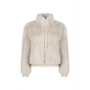 Issy London Women's Neutrals Jolie Bomber Jacket Vegan Luxe Pile Faux Fur Neutral