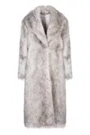 Issy London Women's Neutrals Elizabeth Maxi Coat Vegan Tipped Faux Fur Grey In Grey