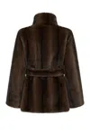 Issy London Women's Elsa Luxe Recycled Vegan Belted Faux Fur Jacket Brown In Brown