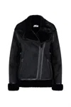 Issy London Women's Kate Faux Shearling Jacket Black Biker In Black