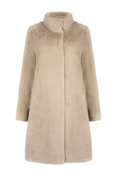 Issy London Women's Neutrals Bette Lighterweight Faux Fur Coat Camel In Beige