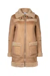 Issy London Women's Neutrals Farah Faux Shearling Coat Caramel In Brown