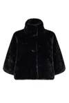 Issy London Women's Trinny Cropped Faux Fur Jacket Black In Black