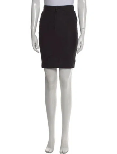 Pre-owned Istante By Versace Linen Knee-length Skirt In Black