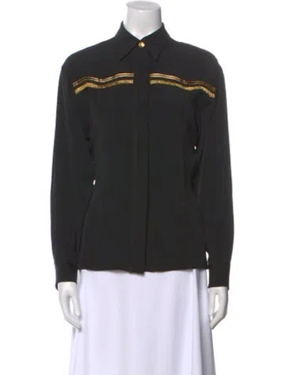 Pre-owned Istante By Versace Long Sleeve Button-up Top In Multi